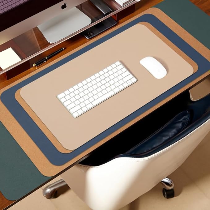 Large Cork Desk Mat - 47.2"x 17" Desk Pad for Office and Home - Ideal for Large Mouse Pad and Desk Mats on Top of Desks(Apricot)