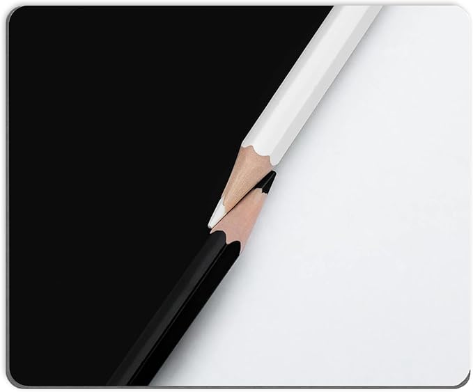 Mouse Pad, Square Mousepad, Personalized Premium-Textured, Non-Slip Rubber Base Mouse Mat, Waterproof Gaming Mouse Pad for Wireless Mouse, Computers, Laptop, Office, Home (Black and White)
