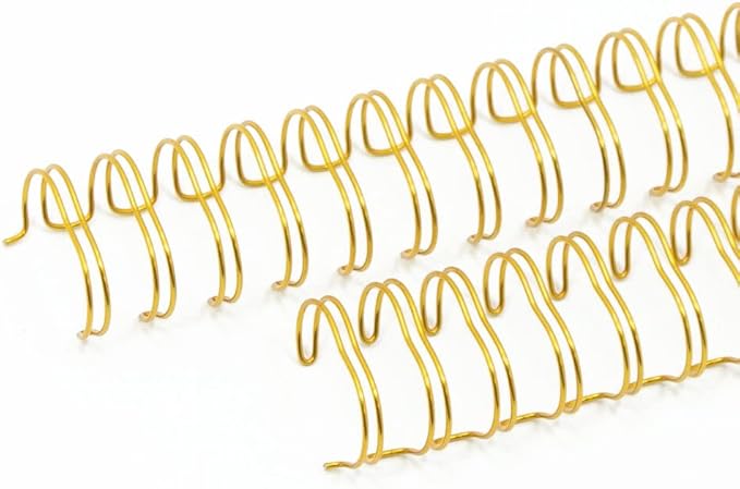 Craftelier - Set of 2 Double Ring Spiral Binders for Albums, Notebooks, Diaries or Calendars | Ideal for Scrapbooking and Other Crafting Projects | Ø 1.90 cm (0.75") - Gold Colour