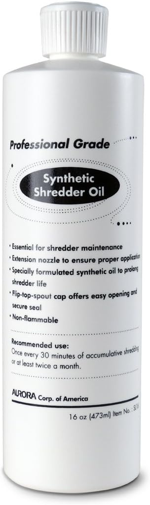 Aurora AU1480MA 14-Sheet Micro-Cut Paper, CD, and Credit Card Shredder Bundle with Aurora SL16 Synthetic Shredder Oil