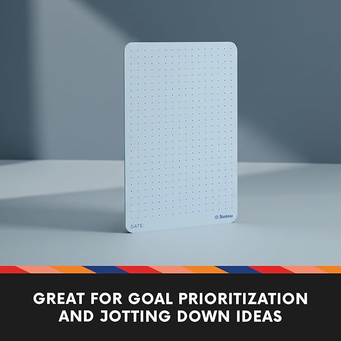 Notsu Dotted Colored Note Cards 3x5 inch, 40 ct | Blue Bullet Dot Grid Vertical Color Index Cards with Rounded Corners, Premium Thick Paper 350 gsm