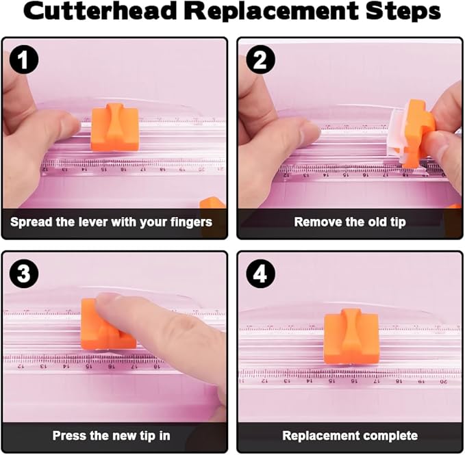 A4 Paper Cutter, 15.7 Inch Paper Craft Cutter with 2-Pack Security Blade, Paper Slicer Scrapbooking Tool for Christmas Cut Gift Card, Coupon, Label, Cardstock, Photo, Craft Paper (Pink)
