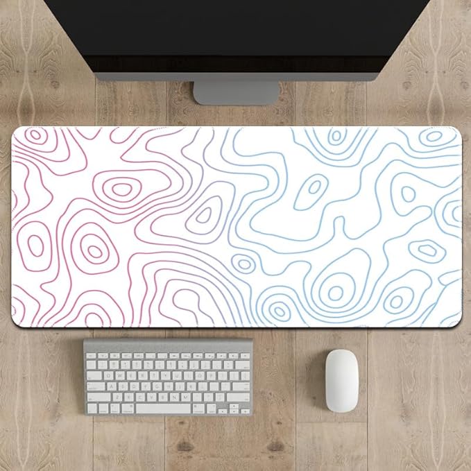 Large Mouse Pad for Desk - Gaming Mouse Pad with Stitched Edges, Anti-Slip Base for Keyboard and Mouse(Dazzle White, 31.5L x 15.8W inches)