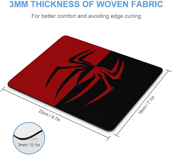 Gaming Mouse Pad, Spider Mouse Pad 7.1x8.7 Inch Computer Mouse Mat Keyboard Full Desk Mousepad for Gaming, Office, Home