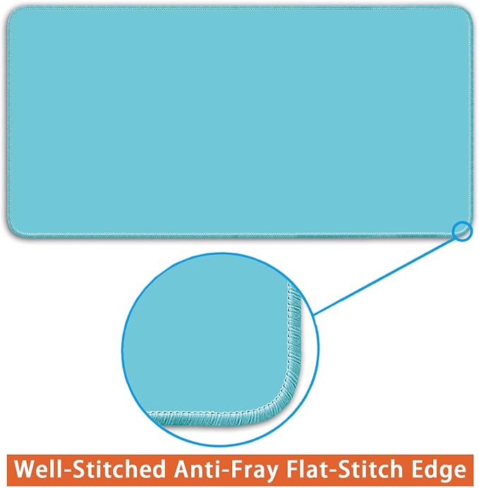 Large Mouse Pad, Non-Slip Desk Blotter, Office Desk Mat, Desk Pad Protector, Laptop Desk Pad, Desk Writing Pad for Office and Home, Cyan, 24x12 inch