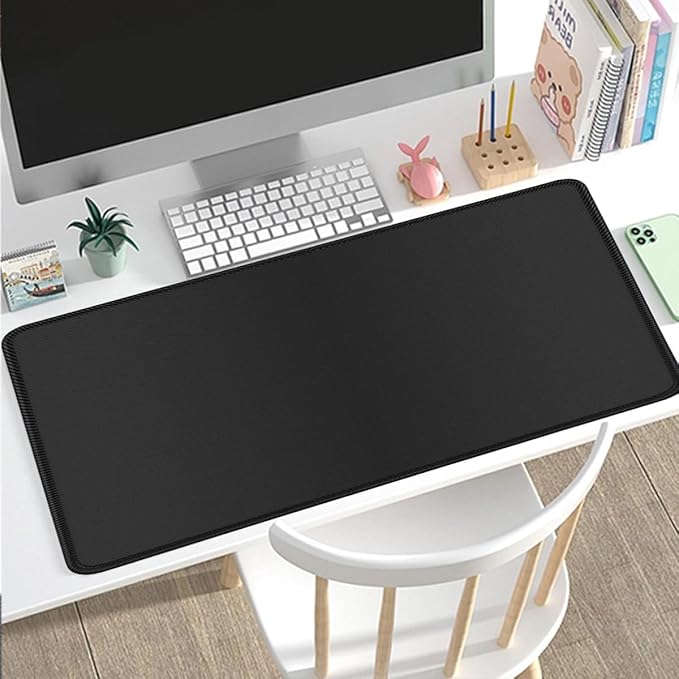 Large Mouse Pad for Desk - Gaming Mouse Pad with Stitched Edges, Anti-Slip Base for Keyboard and Mouse(Black, 31.5L x 15.8W inches)