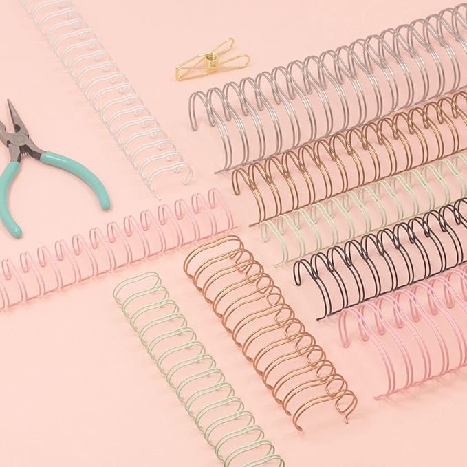 Craftelier - Set of 2 Double Ring Spiral Binders for Albums, Notebooks, Diaries or Calendars | Ideal for Scrapbooking and Other Crafting Projects | Ø 2.54 cm (1") - Silver Colour