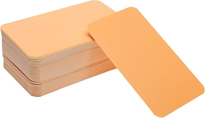 Penta Angel 100 Pcs Mini Paper Blank Gift Notes Cards DIY Craft Small Word Business Message Cards (Orange)