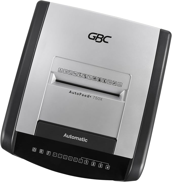 GBC Paper Shredder, AutoFeed+, 750 Sheet Capacity, Super Cross-Cut, Large Office Shredder, 750X (WSM1757612)