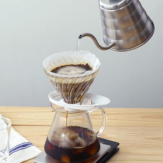 HARIO VDGR-02-B V60 Heat-resistant Glass Transmission Dripper 02, For 1-4 Cups, Black, Made in Japan