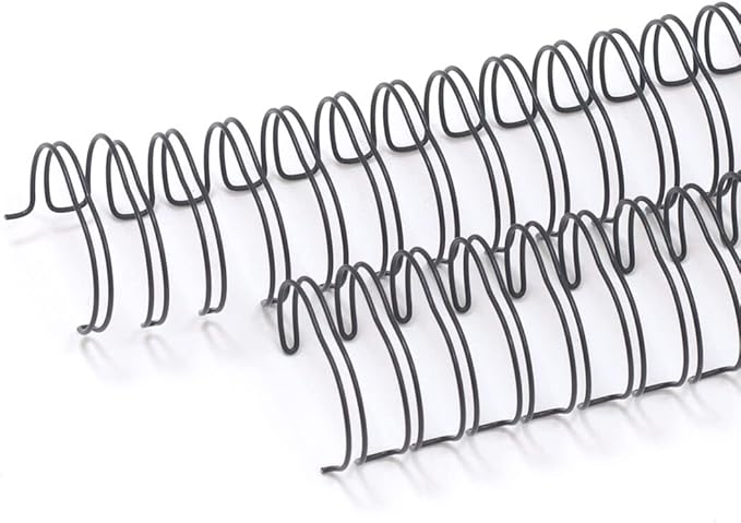Craftelier - Set of 2 Double Ring Spiral Binders for Albums, Notebooks, Diaries or Calendars | Ideal for Scrapbooking and Other Crafting Projects | Ø 2.54 cm (1") - Black Colour