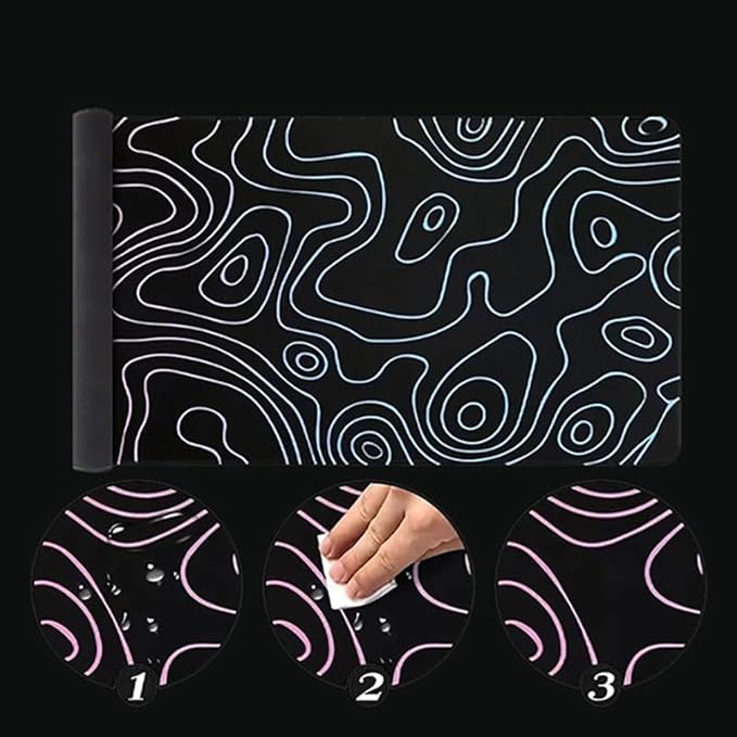 Large Mouse Pad for Desk - Gaming Mouse Pad with Stitched Edges, Anti-Slip Base for Keyboard and Mouse(Dazzle Black, 31.5L x 15.8W inches)