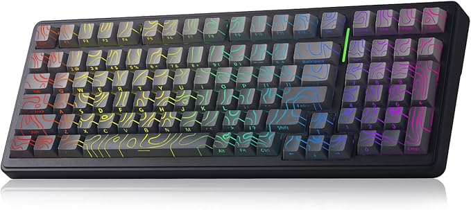 Aula F99 Keyboard Gaming Wireless Mechanical Keyboards Computer Bluetooth Creamy Keyboard Full Size Hot Swappable Custom RGB Backlit with 8000mAh Battery, Tri-Mode BT5.0/2.4GHz/USB-C (Gradient Grey)