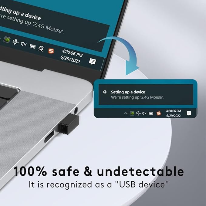 2 Pcs, Mouse Jiggler Undetectable Mover,USB Port for Computer Laptop,Keeps PC Awake,Simulate Mouse Movement to Prevent Computer Laptop Entering Sleep