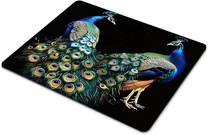 Square Mouse Pad Beautiful Peacock with Colorful Feathers-1,Gaming Mouse Pads for Desk,Soft Computer Waterproof Non-Slip Mouse Mat
