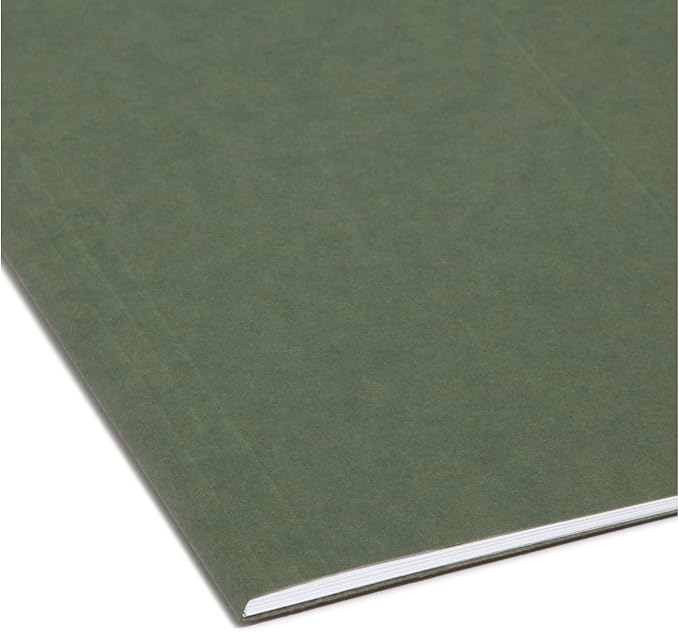 Smead TUFF Hanging File Folder with Easy Slide Tab, 1/3-Cut Sliding Tab, Legal Size, Standard Green, 20 per Box (64136, Rod Color May Vary)