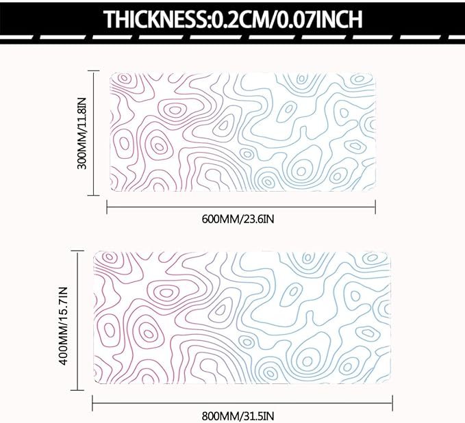 Large Mouse Pad for Desk - Gaming Mouse Pad with Stitched Edges, Anti-Slip Base for Keyboard and Mouse(Dazzle White, 31.5L x 15.8W inches)