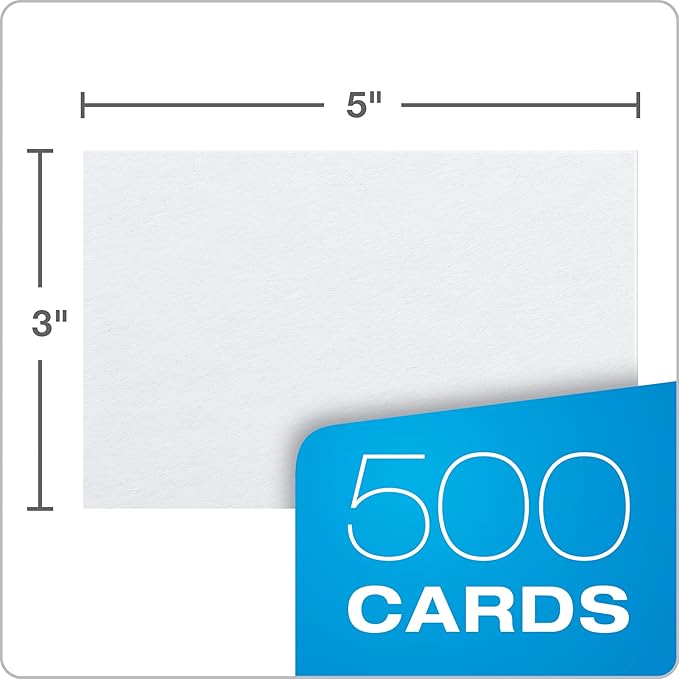 Oxford 25 Two-Pocket Folders Letter Size Assorted Colors 57513 + 500 Count 3x5 Blank Index Cards White 40175