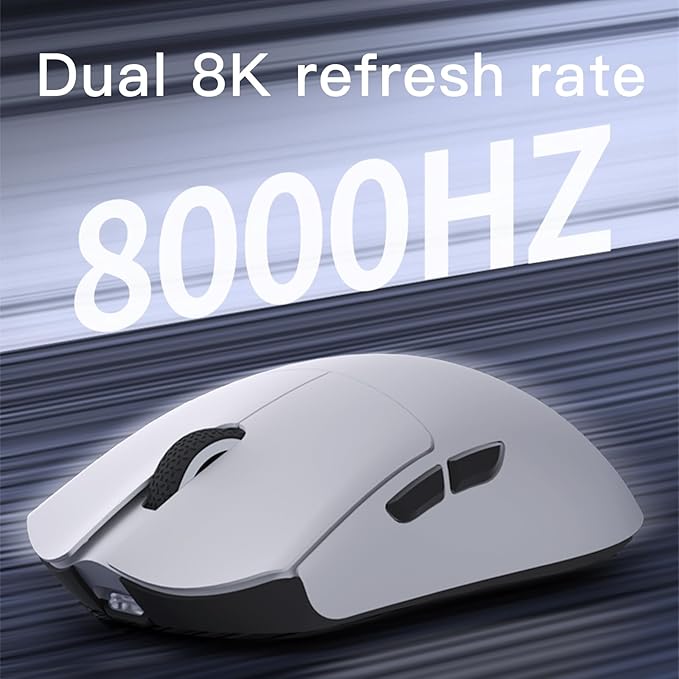 Darmoshark M3V2 8K Wireless Gaming Mouse,Tri-Mode 2.4G/USB-C/Bluetooth Mouse Up to 26000Dpi,PAW3395 Optical Sensor Lightweight 58g,5 programmable Button,Computer Mouse for Laptop,PC,Windows,Mac(Green)