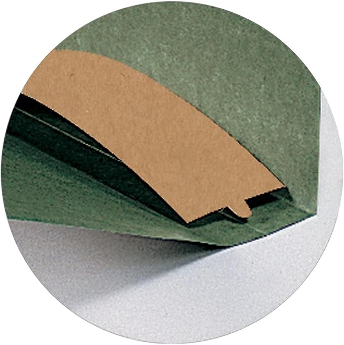 Smead Hanging File Folder with Tab, 1/3-Cut Adjustable Tab, Legal Size, Standard Green, 25 per Box (3-Inch Expansion, Legal)