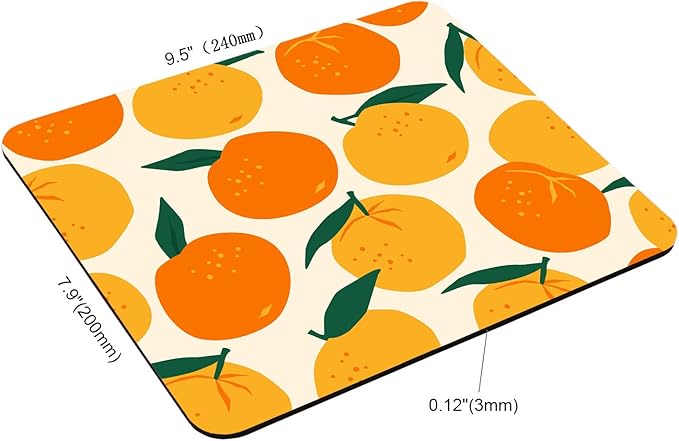 Mouse Pad Oranges Mousepad Pink Office Decor for Women Desk Accessories Lemons Summer Fruits Mousepad Gift for Coworker Boss 9.5"x7.9"x0.12" Inch