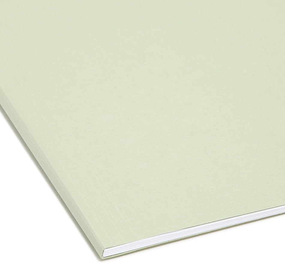 Smead Erasable FasTab Hanging File Folder, 1/3-Cut Built-in Tab, Letter Size, Moss, 20 per Box (64032)