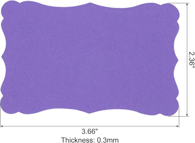 PATIKIL 3.7"x2.4" Blank Paper Business Cards, 200 Pack Small Index Flash Cards Words Message Note Card Mini Paper Tags Lace for DIY Gift, Purple