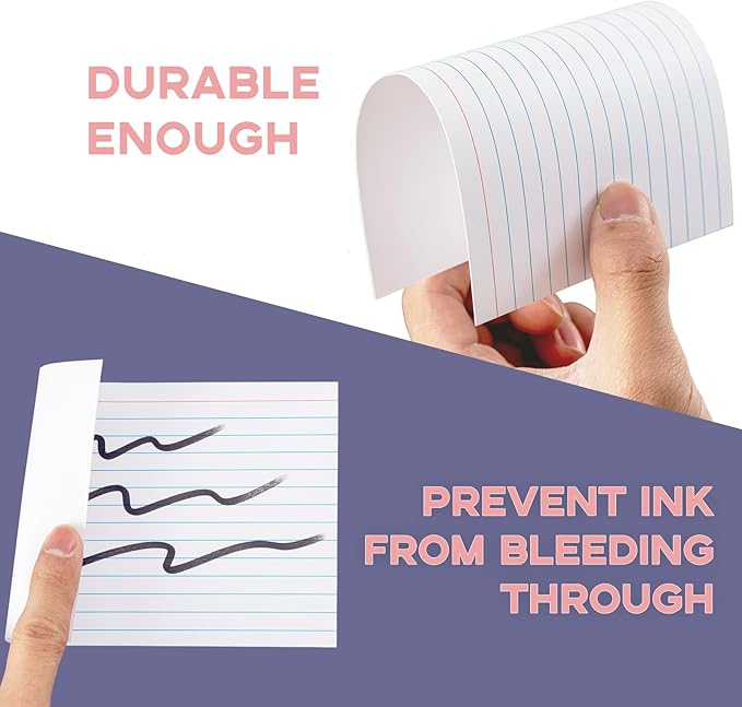 300 PCS Index Cards 4x6 Ruled - Goefun White Lined Note Cards 4 x 6 Flashcards for Studying, Note Taking and To Do List