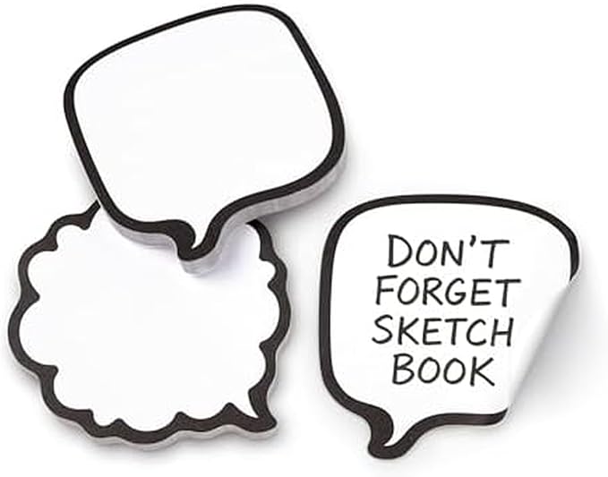 Genuine Fred Small Talk Sticky Notes – Set of 2 Comic-Style Notepads with 75 Sheets Each – Funny Cartoon Speech Bubble Sticky Notes