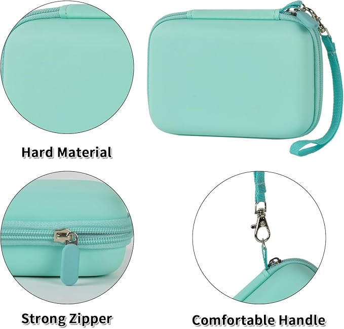 Comecase Case Compatible with Nelko P21/ for Phomemo D30 D35 Label Maker Machine, for JADENS D11/ for SUPVAN Mini Labeler Sticker, Labler Maker Storage for Tape&Accessories - Green