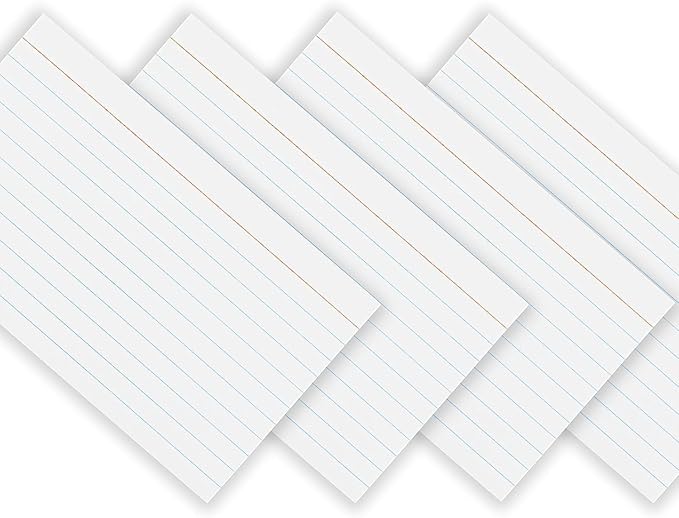 Index Cards 3x5 Bulk, (4800 Cards), Notecards, Flashcards, Notecards 3x5 lined, Blank on Back, Flashcards for School Home and Office, Ruled Index Card, 100 Per Pack, (48 Pack)