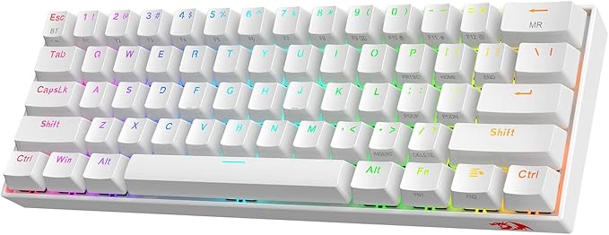 Redragon K530 Pro Draconic 60% Wireless RGB Mechanical Keyboard, BT/2.4Ghz/Wired 3-Mode 61 Keys Compact Gaming Keyboard w/Hot-Swap Socket, Free-Mod Plate Mounted PCB & Linear Red Switch