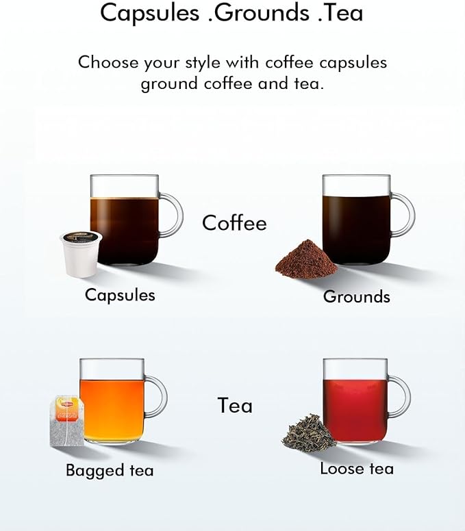 SIFENE Single Serve Coffee Machine, 3-in-1 Pod Coffee Maker for K-Pod Capsule, Ground Coffee, and Leaf Tea with 6-10 oz Cup Size, 50 oz Removable Water Reservoir, Red