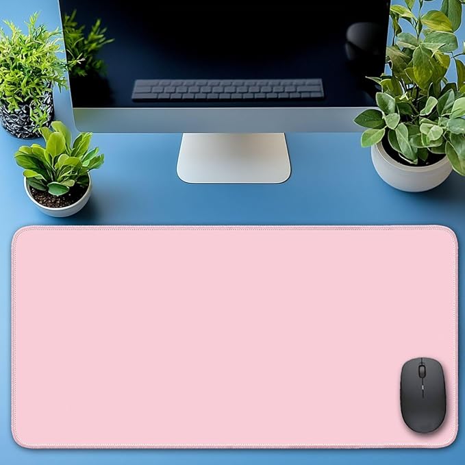 Large Mouse Pad, Non-Slip Desk Blotter, Office Desk Mat, Desk Pad Protector, Laptop Desk Pad, Desk Writing Pad for Office and Home, Pastel Pink, 31x12 inch