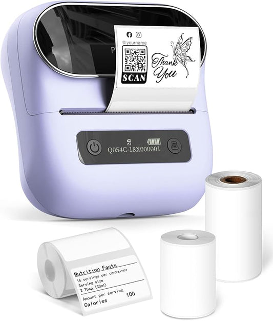 Phomemo Label Maker, Bluetooth Thermal Printer for Barcode, Address, Home, Mailing, Small Business,Clothing, Portable Label Maker Machine with 3 Label