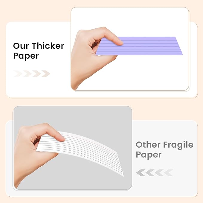 Index Cards 3x5 Inch, 300sheets, Flash Cards,Ruled Lined Purple Note Cards Paper For Studying, Schools Supplies, College, Office And Home Organization, Note Taking Supplies