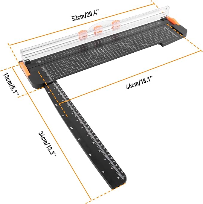 ZEQUAN Paper Cutter 18 inch, 18" Cut Length Large Paper Trimmer Slider for Craft Scrapbooking Cardstock, 3pcs Blade
