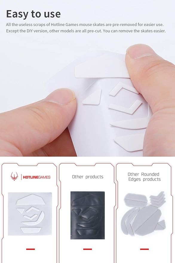 HOTLINEGAMES 2Sets 3.0 Plus Rounded Curved Edges Mouse Feet Skates Compatible with Logitech MX Master 3S / 3 Gaming Mouse Feet Replacement (0.8mm, Smooth Glide, Pure PTFE) Professional Mice Upgrade