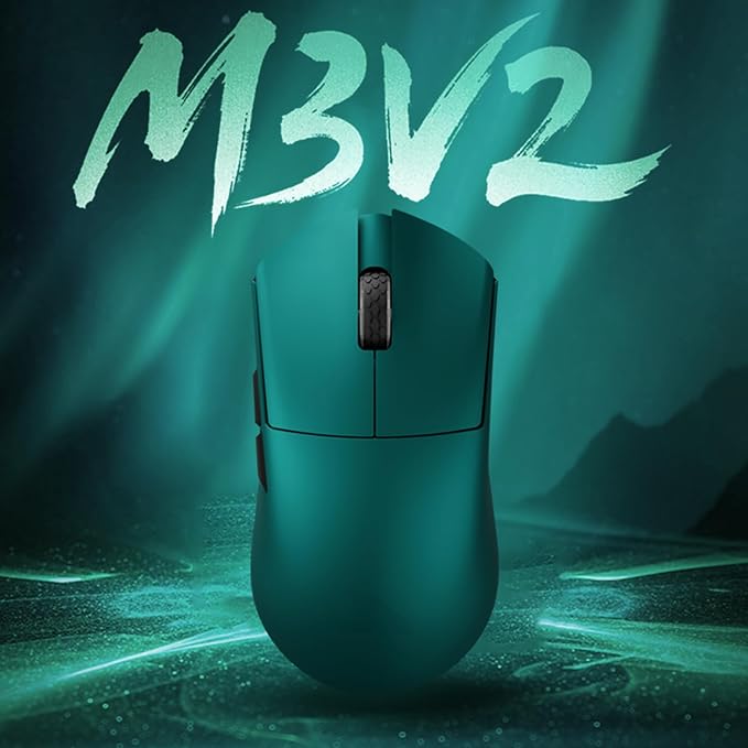 Darmoshark M3V2 8K Wireless Gaming Mouse,Tri-Mode 2.4G/USB-C/Bluetooth Mouse Up to 26000Dpi,PAW3395 Optical Sensor Lightweight 58g,5 programmable Button,Computer Mouse for Laptop,PC,Windows,Mac(Green)