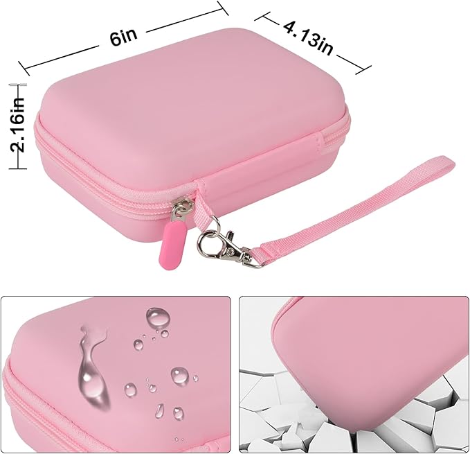 Comecase Case Compatible with Nelko P21/ for Phomemo D30 D35 Label Maker Machine, for JADENS D11/ for SUPVAN Mini Labeler Sticker, Labler Maker Storage for Tape&Accessories - Pink