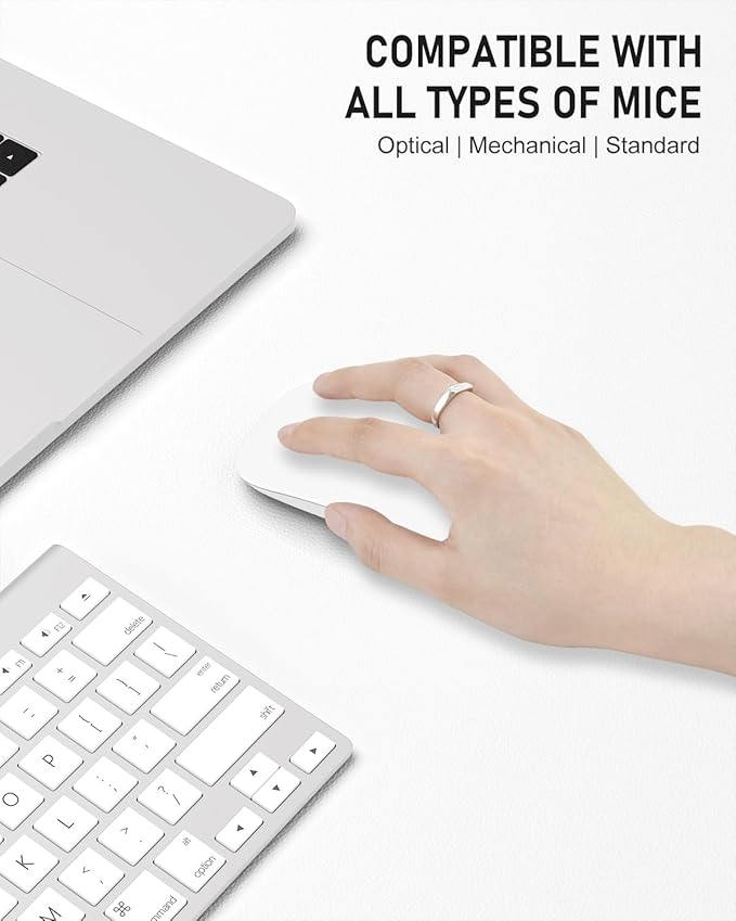 Desk Pad, 35.5" x 17" PU Leather Non-Slip Desk Mat Large Mouse Pad for Desktop, Waterproof Laptop Computer Writing Mat for Office, Home, Work, Gaming, White