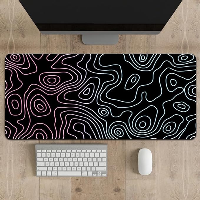 Large Mouse Pad for Desk - Gaming Mouse Pad with Stitched Edges, Anti-Slip Base for Keyboard and Mouse(Dazzle Black, 31.5L x 15.8W inches)
