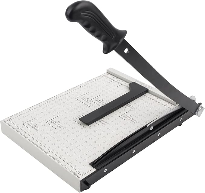 ZEQUAN 13 Inch Heavy Duty A4 Paper Cutter, Metal Base Guillotine Paper Trimmer, 10 Sheet Capacity Stack Paper Slicer for Office Home School