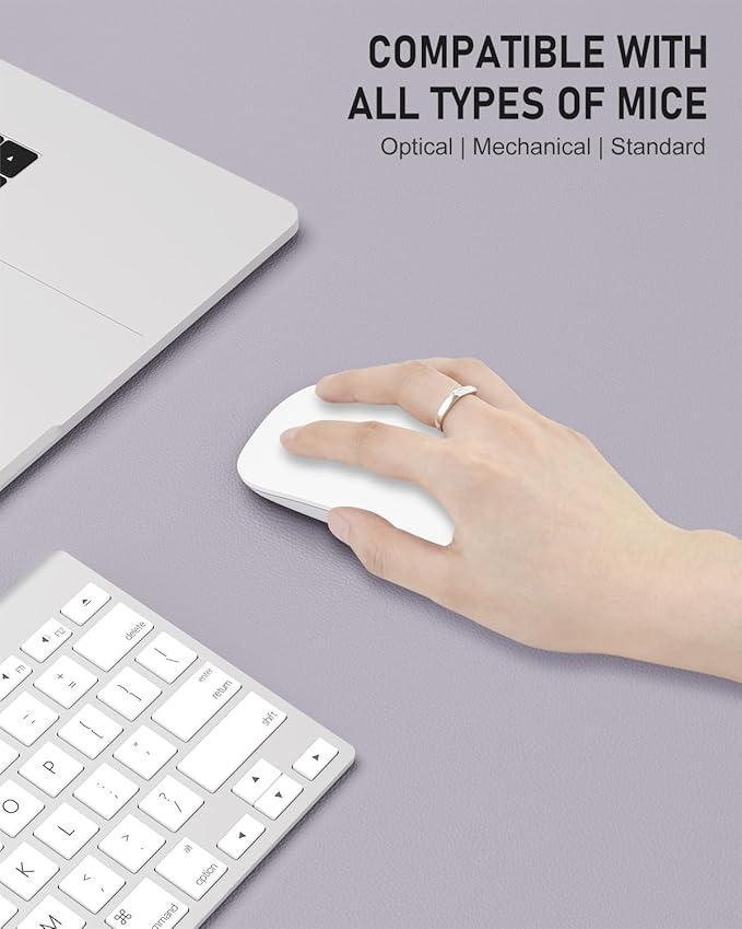 Desk Pad, 30" x 14" PU Leather Non-Slip Desk Mat Large Mouse Pad for Desktop, Waterproof Laptop Computer Writing Mat for Office, Home, Work, Gaming, Gray Pink