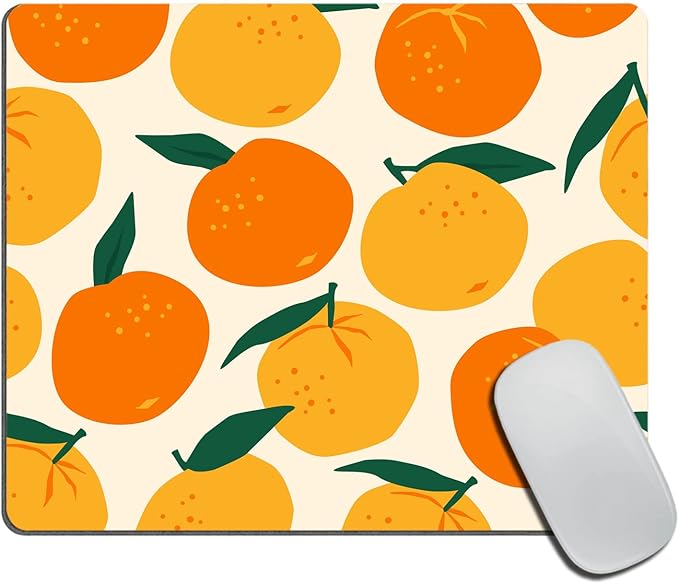Mouse Pad Oranges Mousepad Pink Office Decor for Women Desk Accessories Lemons Summer Fruits Mousepad Gift for Coworker Boss 9.5"x7.9"x0.12" Inch