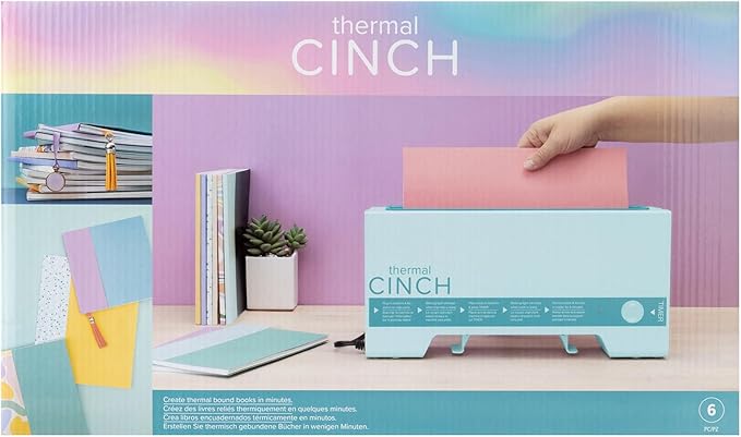 We R Memory Keepers Thermal Cinch Binding Machine Mint 12 Inch, Includes Thermal Book Binding Machine, Book Spines, and Clips, Create DIY Journals, Notebooks, Scrapbooks, Photo Books, and Documents