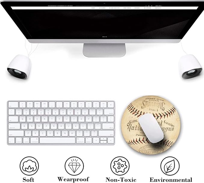 Baseball Round Mouse Pad Vintage Commemorative Design, Retro Baseball Mouse Pads