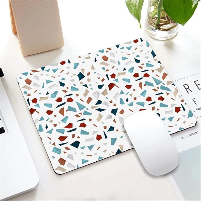 Mouse Pad Terrazzo Mousepad Cute Abstract Office Decor for Women Mosaic Desk Accessories Marble Unique Mousepad Gift Colleague Boss 9.5"x7.9"x0.12" Inch