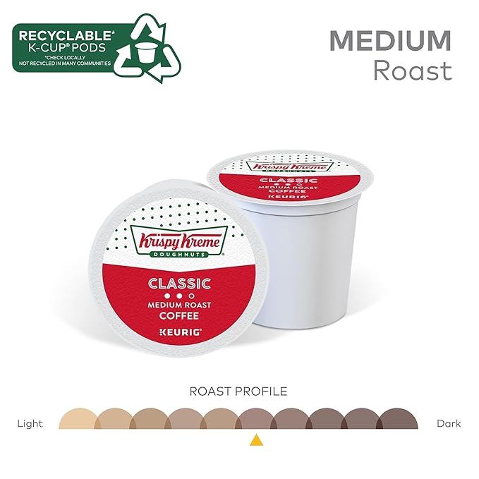 Krispy Kreme Classic, Single-Serve Keurig K-Cup Pods, Medium Roast Coffee, 24 Count