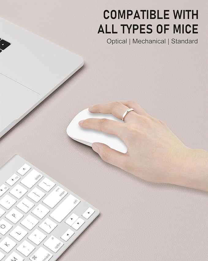 Desk Pad, 35.5" x 17" PU Leather Non-Slip Desk Mat Large Mouse Pad for Desktop, Waterproof Laptop Computer Writing Mat for Office, Home, Work, Gaming, Beige Gray